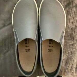 Birkenstock Women's Gray Slip-On Flats